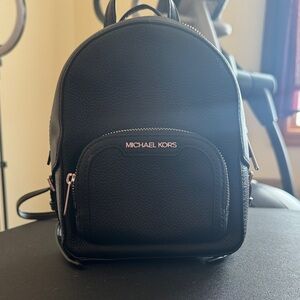 Michael Kors Mini Black Leather Backpack